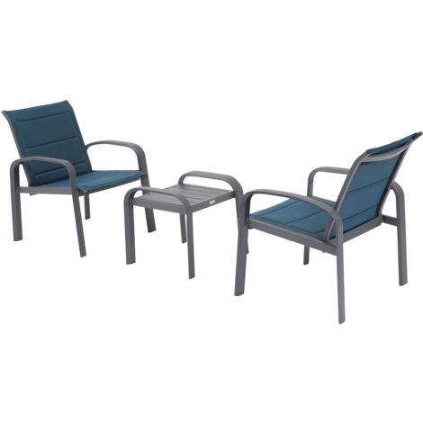 Salon de jardin en aluminium et texaline 2 places ELYN (1/4)