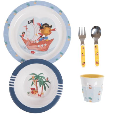 Coffret repas enfant 5 pièces ILE AUX PIRATES (1/3)