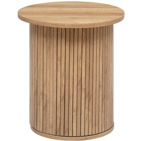 Atmosphera – Table à café Colva en bois aggloméré – Plateau effet chêne – Diamètre 45 cm – Hauteur 50 cm – Usage intérieur – Hydrofuge (1/5)