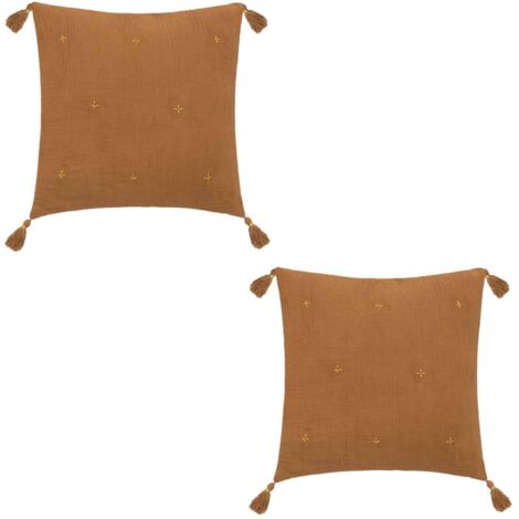Lot De 2 Coussins De Siège Rectangulaires - Super Doux, Avec Attaches, Pour Tabourets, Chaises En Bois
