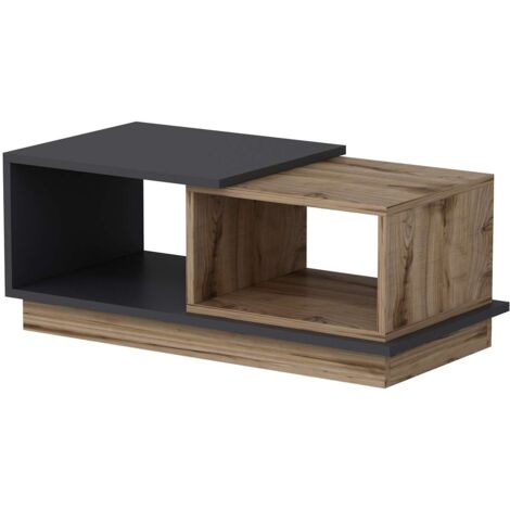 Table basse bicolore 2 niches de rangement ZÉLINE (1/5)