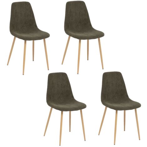 Lot de 4 chaises scandinaves en velours côtelé ROKA (1/4)