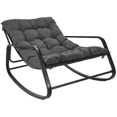 Fauteuil à bascule d'extérieur avec coussin MANDA