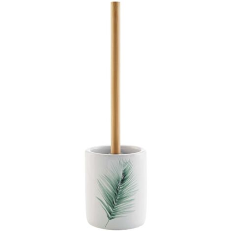 Brosse WC en céramique et bambou motif palmier VARADERO (1/4)