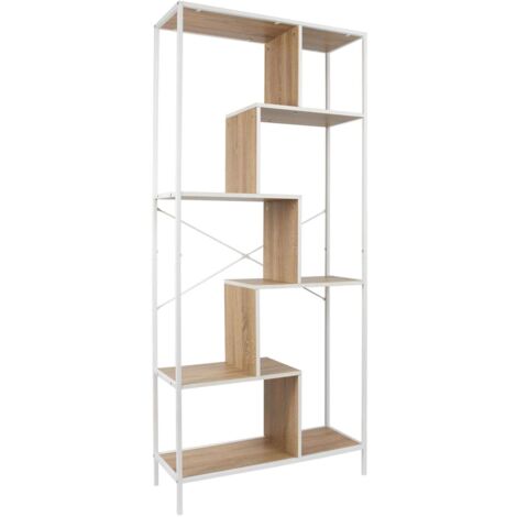 Etagère 5 niveaux design industriel en bois et métal EDISON