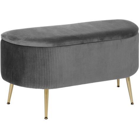 Banc de rangement en velours SOLARO