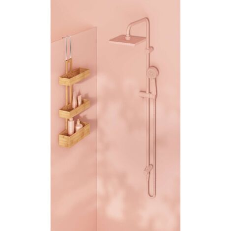 Etagère bois et bambou (H84 cm) Pyramide 3 niveaux Blanche - Déco de Etagère bois et bambou (H84 cm) Pyramide 3 niveaux Blanche - Déco de