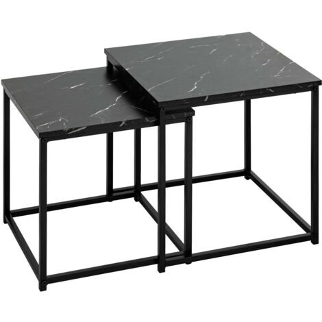 Ensemble de 2 tables à café gigognes effet marbre JONES