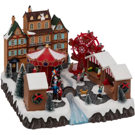 Village de Noël animé lumineux et musical marché de Noël