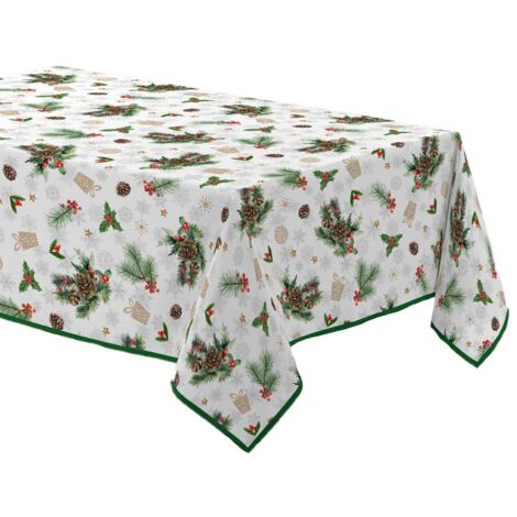 Nappe rectangulaire antitache et infroissable FLORE D'HIVER (1/4)