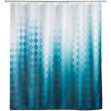 Rideau de douche en polyester recyclé à motifs losanges