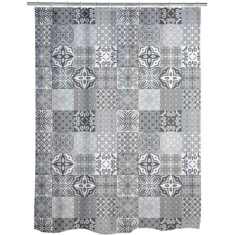 Rideau de douche motifs carreaux de ciment (1/4)