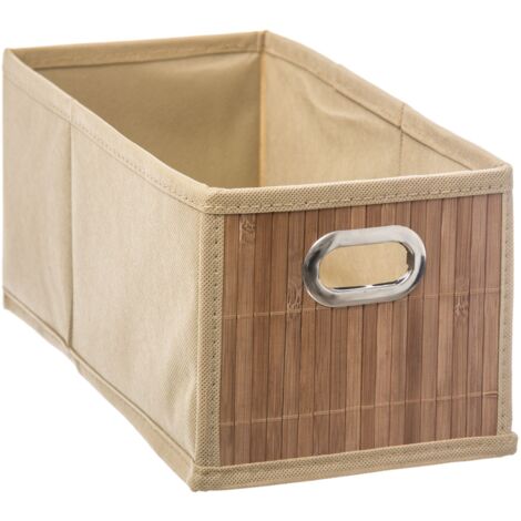 5Five Simply Smart – Panier de rangement en bambou et polypropylène 15 x 31 x 15 cm – Élégant et facile à nettoyer – Pour salle de bains et armoire