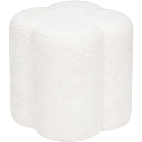 Pouf fleur en tissu chenille LAVON (1/4)