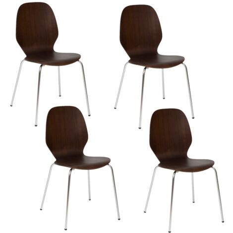Lot de 4 chaises pieds métal assise en bois massif OURO (1/5)