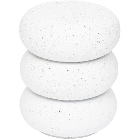 Atmosphera – Table d'appoint ronde en oxyde de magnésium blanc – Diamètre 35 cm – Hauteur 43 cm – Effet terrazzo pour petits espaces