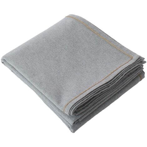 Nappe rectangulaire aspect lin avec bordure jute LINA (1/3)
