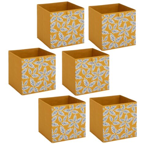 Clauking Lot de 6 boîtes de rangement cubiques pliables en tissu avec