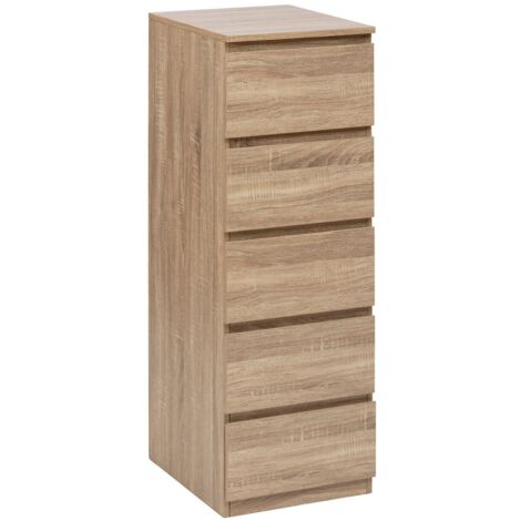 Five Simply Smart – Chiffonnier 5 tiroirs beige – Dimensions 48x40x118 cm – MDF rectangulaire à monter soi-même – Rangement élégant et fonctionnel