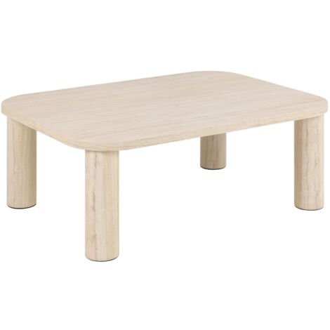 Table basse rectangulaire effet travertin design moderne GÖRAN (1/5)