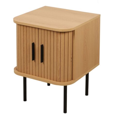 Table de chevet 2 portes effet tasseau BONNIE (1/3)