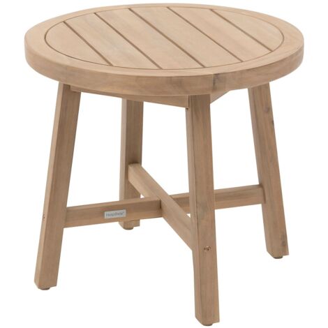 Table de jardin d'appoint ronde en bois PAPOUASIE (1/5)