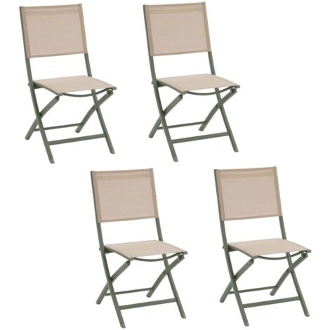 Lot de 4 chaises pliantes en aluminium et texaline ESSENTIA (1/5)
