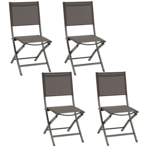 Lot de 4 chaises pliantes en aluminium et texaline ESSENTIA (1/5)