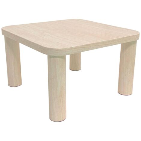 Table basse carrée effet travertin design moderne GÖRAN (1/4)