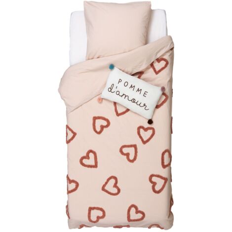 Parure de lit enfant 100% coton tufté AMOUR
