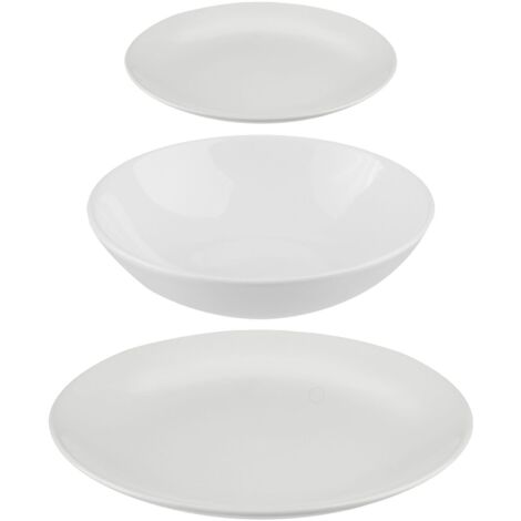 5Five Simply Smart – Service vaisselle 18 pièces en grès – 6 assiettes plates 26 cm, 6 creuses 21 cm, 6 petites 20 cm – Compatible micro-ondes et lave-vaisselle