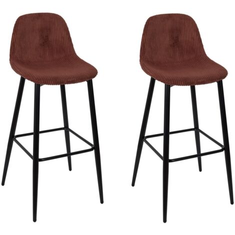 Lot de 2 chaises de bar en velours côtelé SCOTT (1/5)