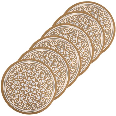 Lot de 6 sets de table imitation jute lessivables (1/2)