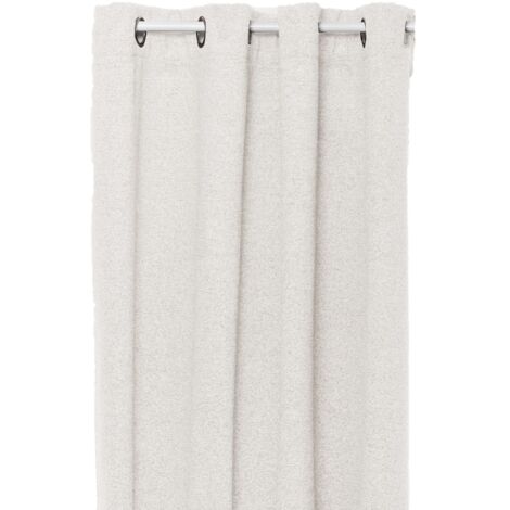 Atmosphera – Rideau occultant isolant 260x140 cm – Tissu polyester effet bouclette – 8 œillets acier – Certifié OEKO-TEX