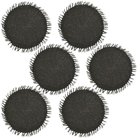 Lot de 6 sets de table ronds en jute FILI (1/2)