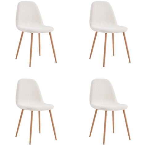 Lot de 4 chaises design scandinave en bouclette FREYA (1/4)