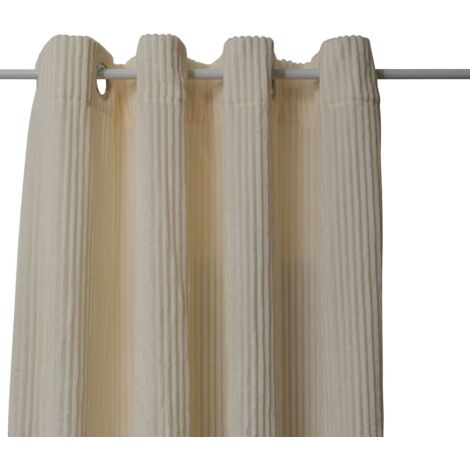 Atmosphera – Rideau Arum ivoire 140x260cm – Flanelle douce 240g/m² – 8 œillets en métal – Tissu certifié OEKO-TEX®
