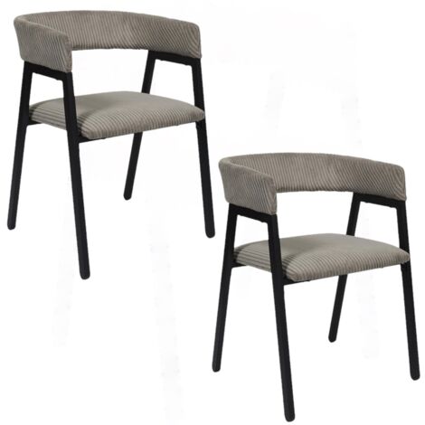 Lot de 2 fauteuils de salle à manger en velours côtelé SCOTT (1/5)