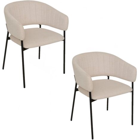 Lot de 2 fauteuils à diner en tissu SOLEA (1/5)