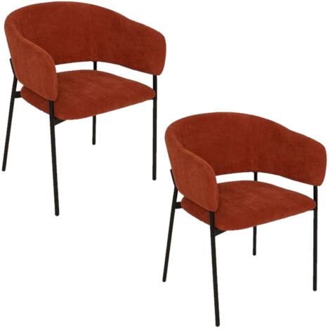 Lot de 2 fauteuils à diner en velours SOLEA (1/5)