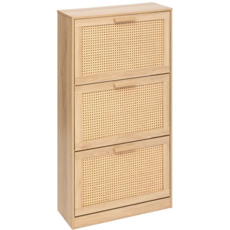 5Five Simply Smart – Range-chaussures vertical 18 paires – Dimensions L. 60 cm x P. 24 cm x H. 113 cm – Panneau de particules beige – 3 portes (1/5)