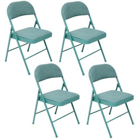 Lot de 4 chaises pliantes en tissu chiné FLEXY (1/5)