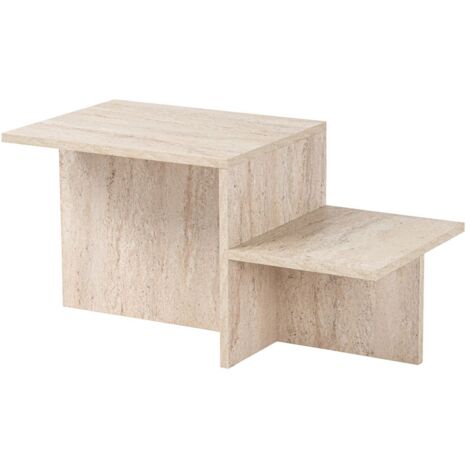 Table basse 2 niveaux effet travertin HARMONY (1/5)