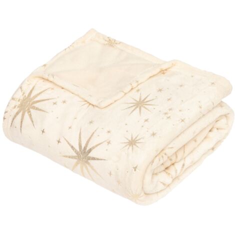 Plaid de Noël motifs étoiles dorées (1/5)
