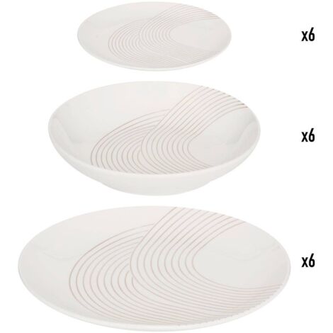 Service de table Sky lounge 18 pièce(s) blanc D26,8xp2,6cm - Atmosphera créateur d'intérieur