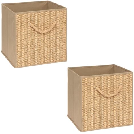 Lot 2 Boîtes Rangement Sous Lit 100 Cm Beige – Pliable, Lavable, 6 Poignées, Idéal Vêtements & Chaussures