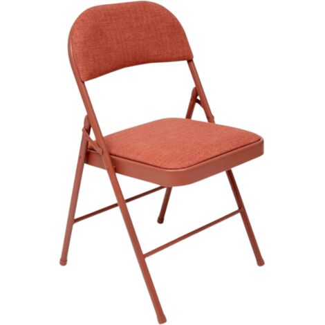 5Five Simply Smart – Chaise pliante en tissu chiné rose foncé – Structure en acier – Assise rembourrée en mousse PU – Dimensions 46,5x46,5x79,5 cm