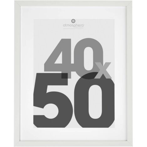 Cadre photo bois Eva blanc 40x50cm - Atmosphera créateur d'intérieur (1/4)