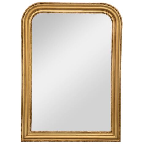 Atmosphera – Miroir mural en bois de pin doré 74 x 104 cm – Verre pour agrandir visuellement l'espace – Installation murale recommandée