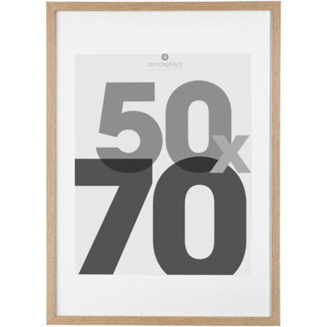 Atmosphera – Cadre photo beige naturel 50 x 70 cm – MDF avec vitre en résine – Installation murale pour décoration moderne